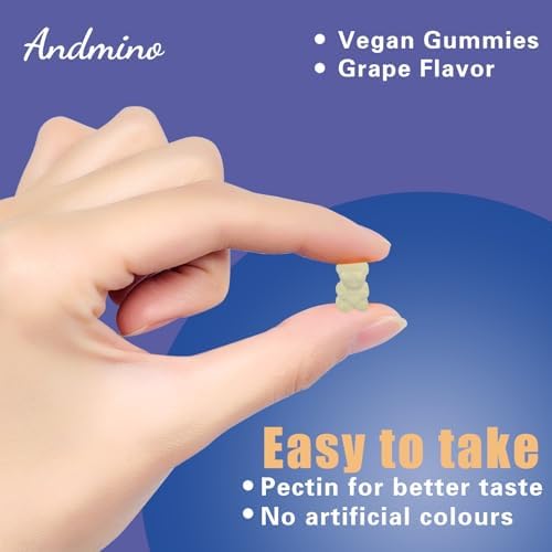 Gomitas de L Triptófano Andmino 500mg con Trehalosa, Relajación Natural y Soporte de Serotonina, Veganas, Sin Gluten, Sabor Uva, 60 piezas - imagen 5