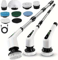 Cepillo Limpiador Eléctrico Inalámbrico, Cepillo para Ducha con 8 Cabezas Intercambiables, 5 Velocidades Ajustables para Piso, Baño, Ducha y Más, - imagen 1