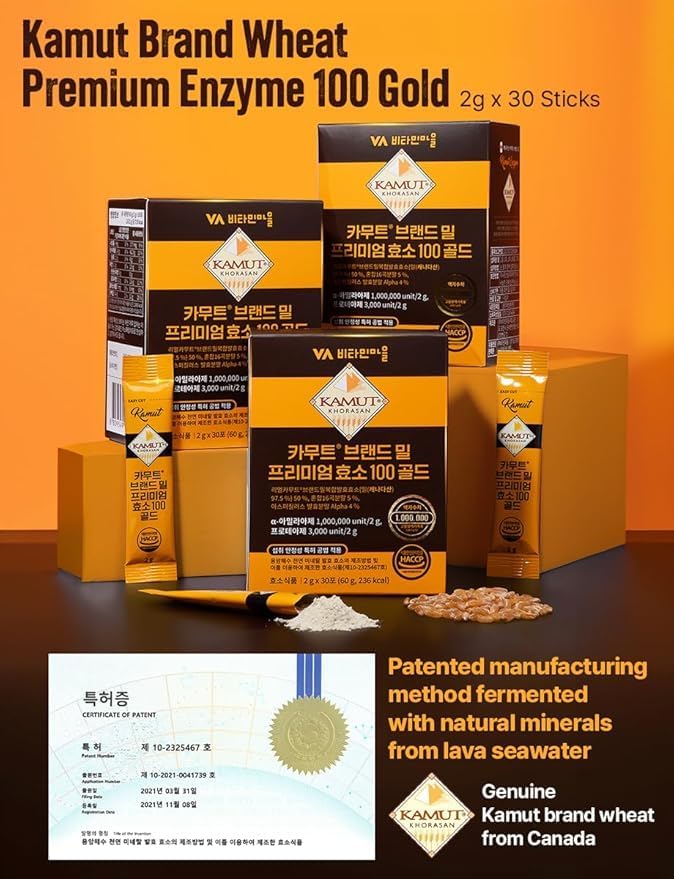 Polvo Enzimático Premium de Trigo Kamut VA 30 Días, 100% Natural, 2g x 30 Sobres - imagen 2
