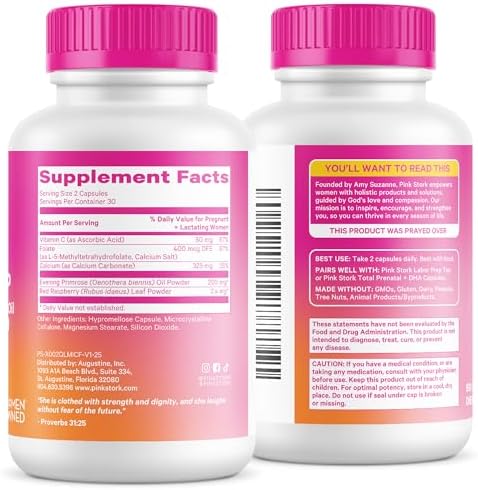 Suplemento de Preparación para el Trabajo de Parto Pink Stork – Aceite de Onagra y Hoja de Frambuesa Roja para el Tercer Trimestre, Apoyo Suave para - imagen 7