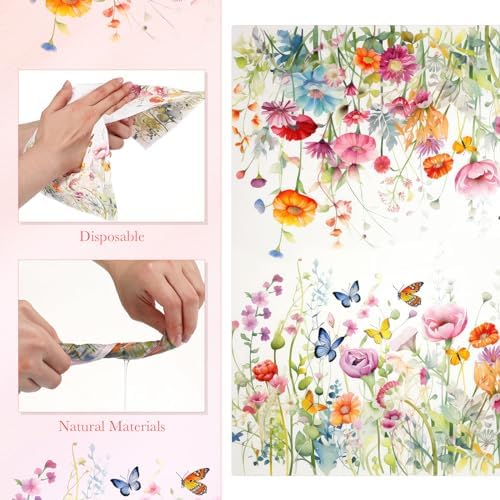 Platos desechables de papel Zhehao de 7 pulgadas con flores, 120 piezas, para postres y decoración de fiestas de cumpleaños y bodas - imagen 3