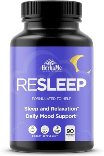 HerbaMe Suplemento para Dormir Sin Melatonina – Relaja tu Mente con Magnesio Glicinato, Manzanilla, Apigenina & GABA, Valeriana para Sueño Reparador - imagen 1