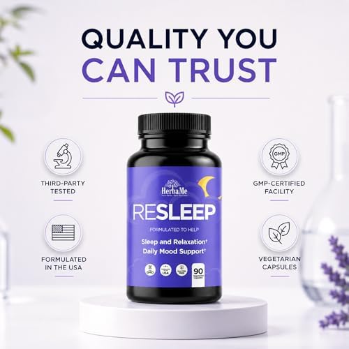 HerbaMe Suplemento para Dormir Sin Melatonina – Relaja tu Mente con Magnesio Glicinato, Manzanilla, Apigenina & GABA, Valeriana para Sueño Reparador - imagen 8