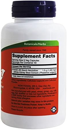 NOW Foods, Neutralizador de Almidón Phase 2, 500 mg, 120 Cápsulas Veganas - imagen 2