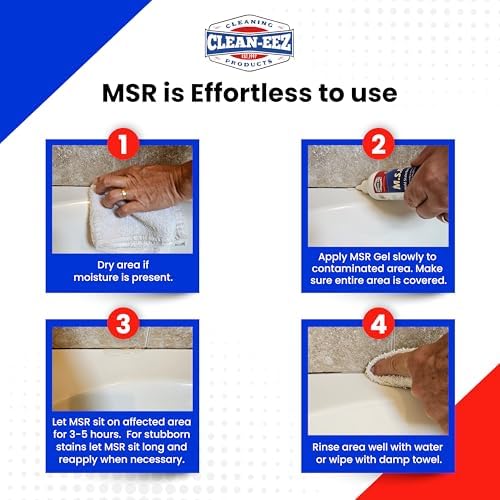 Gel Limpiador de Manchas de Moho Clean-eez | Potente Removedor de Manchas de Moho y Hongos para Juntas y Superficies de Baño como Grout, Vidrio, - imagen 3
