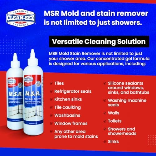Gel Limpiador de Manchas de Moho Clean-eez | Potente Removedor de Manchas de Moho y Hongos para Juntas y Superficies de Baño como Grout, Vidrio, - imagen 6