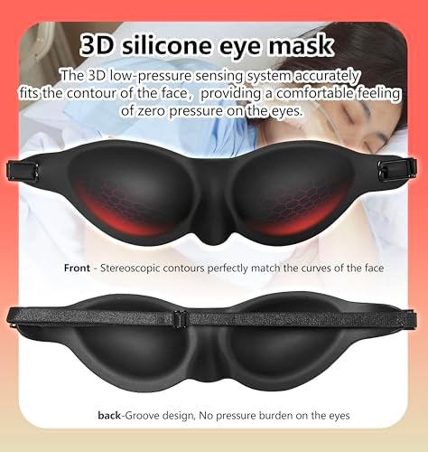 Mascarilla de Sueño con Cámara de Humedad para Ojos Secos – Gafas de Silicón Lavables y Reutilizables con Correa Ajustable, Ligeras y Cómodas para - imagen 3