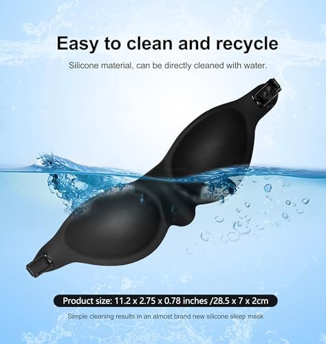 Mascarilla de Sueño con Cámara de Humedad para Ojos Secos – Gafas de Silicón Lavables y Reutilizables con Correa Ajustable, Ligeras y Cómodas para - imagen 5