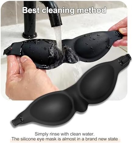 Mascarilla de Sueño con Cámara de Humedad para Ojos Secos – Gafas de Silicón Lavables y Reutilizables con Correa Ajustable, Ligeras y Cómodas para - imagen 6