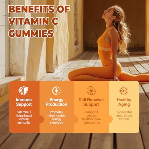 Gomitas de Vitamina C Liposomal para Adultos, 1200mg, Suplemento Masticable con Saúco, Zinc, Hierro y Ácido Fólico - Apoyo Inmunológico, Energía y - imagen 4