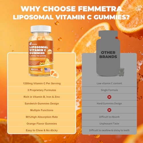 Gomitas de Vitamina C Liposomal para Adultos, 1200mg, Suplemento Masticable con Saúco, Zinc, Hierro y Ácido Fólico - Apoyo Inmunológico, Energía y - imagen 7