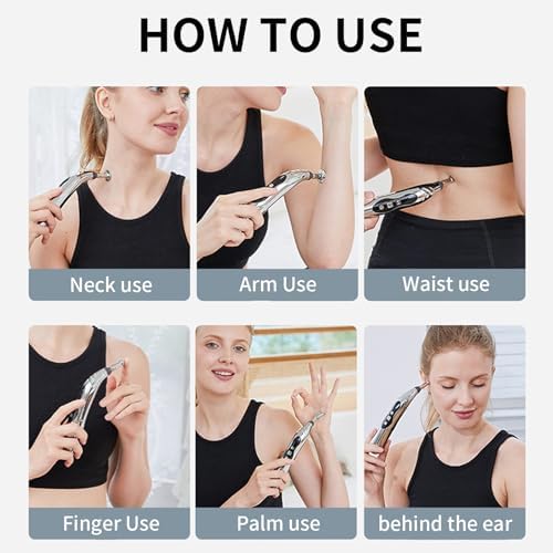 Pluma de Acupuntura 5 en 1, 9 Niveles de Intensidad, Terapia de Alivio del Dolor, Recargable, Masaje Energético para Meridianos - imagen 7