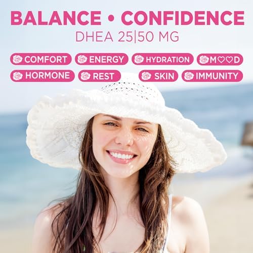 Suplemento de DHEA para Mujeres, DHEA 50mg con Omega-3, Magnesio y Antioxidantes, Apoya el Equilibrio Hormonal, Envejecimiento Saludable, Inmunidad y - imagen 3
