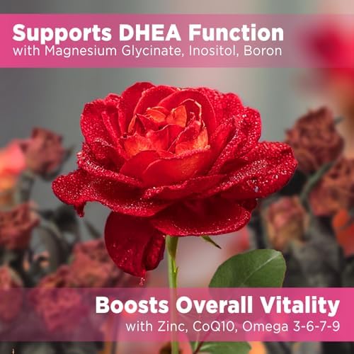 Suplemento de DHEA para Mujeres, DHEA 50mg con Omega-3, Magnesio y Antioxidantes, Apoya el Equilibrio Hormonal, Envejecimiento Saludable, Inmunidad y - imagen 4
