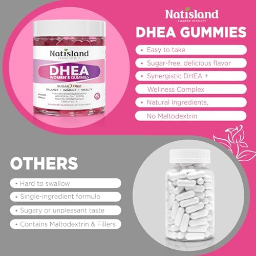 Suplemento de DHEA para Mujeres, DHEA 50mg con Omega-3, Magnesio y Antioxidantes, Apoya el Equilibrio Hormonal, Envejecimiento Saludable, Inmunidad y - imagen 5