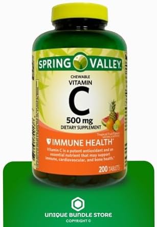 Spring Valley, Vitamina C 500mg, Sabor Frutas Tropicales, 200 Tabletas Masticables, Suplemento Dietético + Organizador de Pastillas de 7 Días - imagen 4