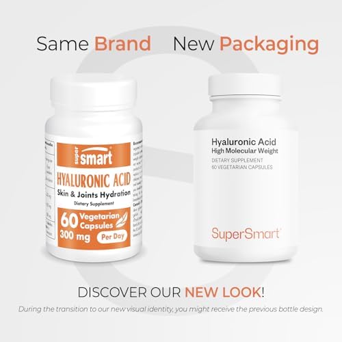 Suplemento de Ácido Hialurónico Supersmart 300mg al Día (Hialuronato de Sodio) - Alta Peso Molecular 1.2 Millones de Dalton - 60 Cápsulas - imagen 2