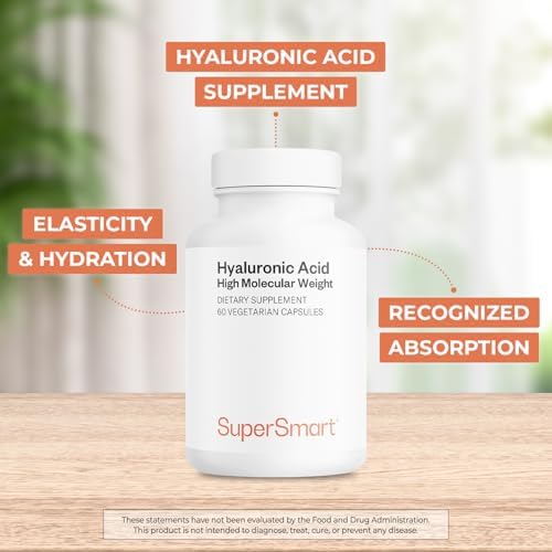Suplemento de Ácido Hialurónico Supersmart 300mg al Día (Hialuronato de Sodio) - Alta Peso Molecular 1.2 Millones de Dalton - 60 Cápsulas - imagen 3