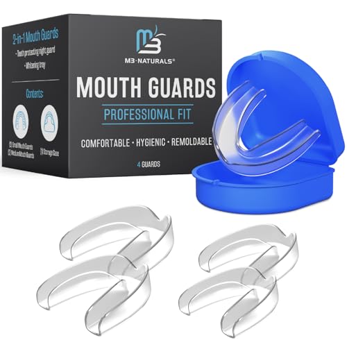 Protectores Bucales para Apretar los Dientes – Férula Personalizada para Dormir para Adultos y Niños – Incluye 4 Protectores Sin BPA y 1 Estuche de M3 - imagen 1