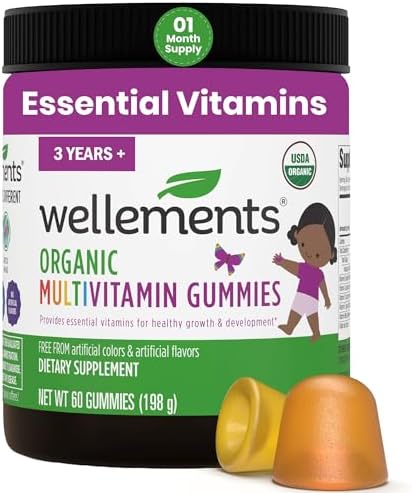 Gomitas Multivitamínicas Orgánicas para Niños Wellements 60 Ct (3+ Años) | Vitaminas A, B, C, D, E y Zinc | Sin GMO, Gluten ni Colores Artificiales - imagen 1