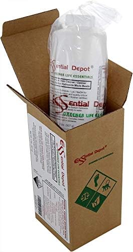 Limpiador/Abridor de Drenaje Essential Depot, 2 lbs. Hidróxido de Sodio Grado Alimenticio en Micro Perlas - Envase HDPE con Tapa Resellable a Prueba - imagen 1