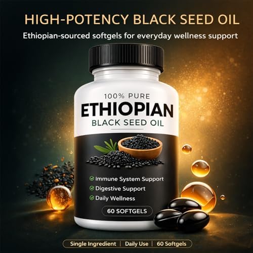 Cápsulas de Aceite de Semilla Negra Etíope Fable con 4.64% de Timoquinona – Suplemento Alto en Timoquinona para Inmunidad, Digestión y Bienestar - imagen 2