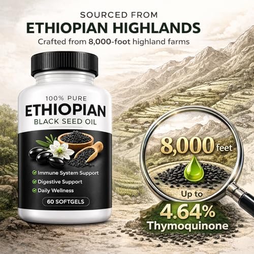 Cápsulas de Aceite de Semilla Negra Etíope Fable con 4.64% de Timoquinona – Suplemento Alto en Timoquinona para Inmunidad, Digestión y Bienestar - imagen 3