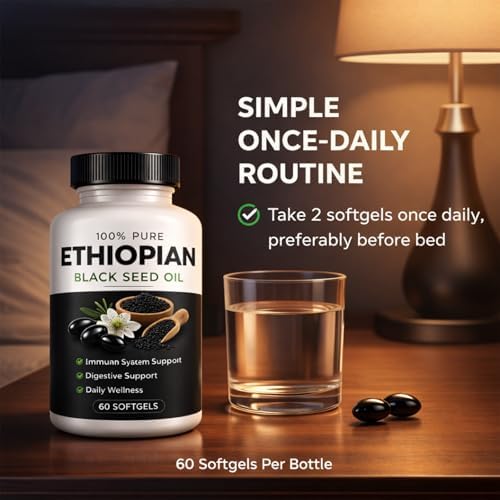 Cápsulas de Aceite de Semilla Negra Etíope Fable con 4.64% de Timoquinona – Suplemento Alto en Timoquinona para Inmunidad, Digestión y Bienestar - imagen 6