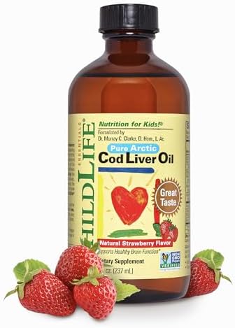 CHILDLIFE ESSENTIALS Aceite de Hígado de Bacalao para Niños - Aceite Líquido de Bacalao Ártico para Bebés de 6+ Meses y Niños, con DHA, EPA, Omega-3, - imagen 1