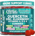 Gomitas de Inmunidad Clean Quercetin con Elderberry | Suplemento de Zinc, Vitamina K2, D3, A, Bromelina, Goji, Cúrcuma, Musgo Marino, Equinácea, - imagen 1