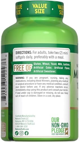 Aceite de Pescado Omega 3 de Nature's Truth | 1340 mg | 200 Mini Cápsulas Blandas | Sabor a Limón Sin Eructos | Suplemento Sin OGM y Sin Gluten - imagen 7