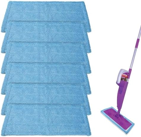 Paquete de 6 Almohadillas de Microfibra Reutilizables para Mop Rejuvenate, Compatibles con Mop Multi-Superficie Click N Clean, Refill Lavable para - imagen 1
