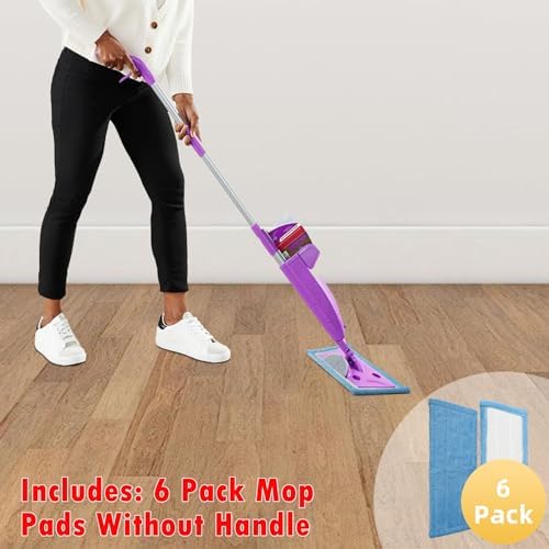 Paquete de 6 Almohadillas de Microfibra Reutilizables para Mop Rejuvenate, Compatibles con Mop Multi-Superficie Click N Clean, Refill Lavable para - imagen 5