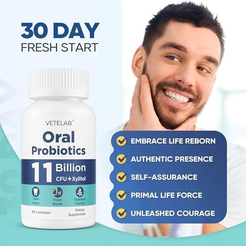 Probioticos Orales VeteLab para Mal Aliento - 11 Mil Millones de CFU, 60 Pastillas Masticables para Dientes, Encías y Salud Digestiva - imagen 3