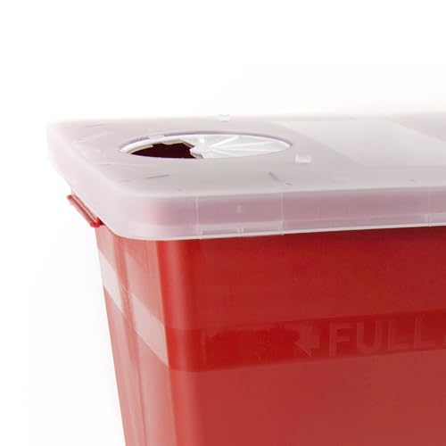 Contenedor de Puntas McKesson Prevent, Biohazard, Tapa con Cerradura, Rojo, 8 gal, 13 3/4 in x 13 3/4 in x 14 in - imagen 5