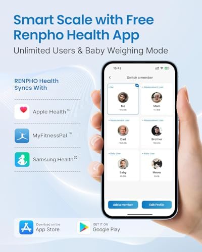 Báscula Inteligente RENPHO, Báscula Digital de Baño con Análisis de Composición Corporal, Bluetooth, 400lbs, Color Blanco-Elis 1 - imagen 4