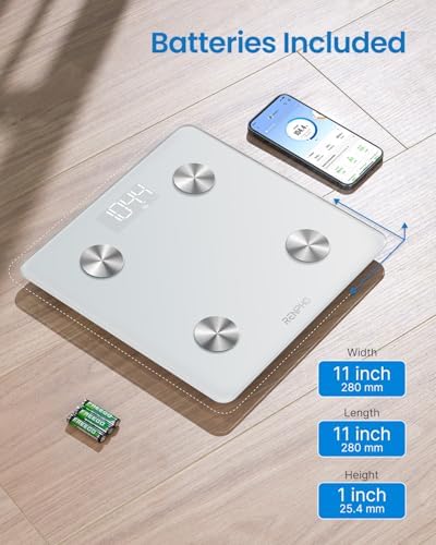 Báscula Inteligente RENPHO, Báscula Digital de Baño con Análisis de Composición Corporal, Bluetooth, 400lbs, Color Blanco-Elis 1 - imagen 6