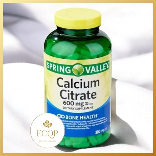 Suplemento de Calcio Citrato FCQP Spring Valley, 600mg, 300 Tabletas para la Salud Ósea - imagen 2