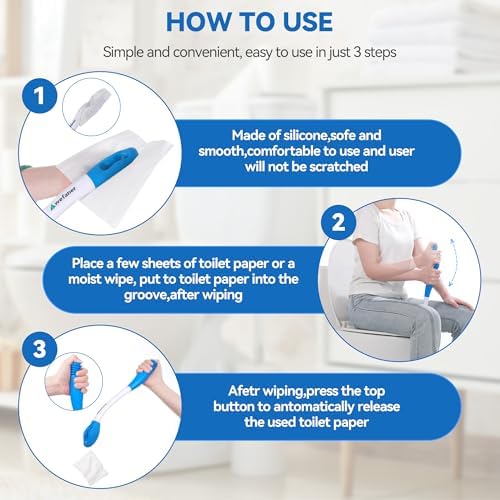 Set de Ayudas para el Baño Wefaner - Limpiador de Culo con Mango Largo, Cepillo Antideslizante y Cepillo Curvo para Personas con Sobrepeso, Ancianos - imagen 3