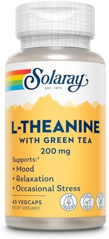 SOLARAY L-Theanine 200mg con Té Verde - Apoyo a un Estado de Ánimo Saludable, Relajación y Estrés Ocasional - Verificado en Laboratorio, Vegano, Sin - imagen 1