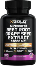 Extracto de Remolacha y Semilla de Uva X Gold – Aumentador de Óxido Nítrico para Flujo Sanguíneo, Energía y Resistencia – 180 Cápsulas Veganas y No - imagen 1