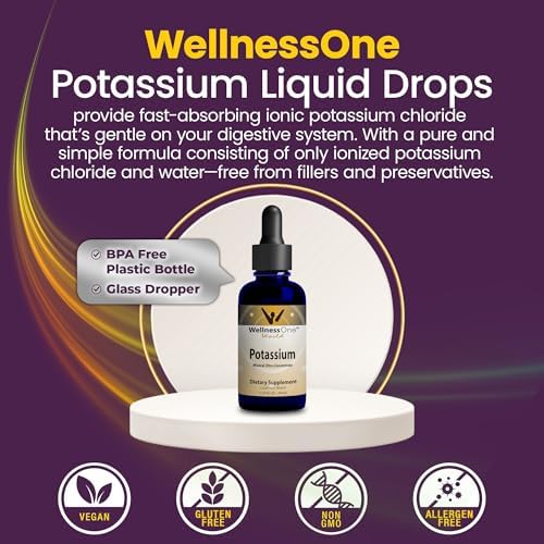 Suplemento de Potasio Iónico WellnessOne - Gotas de Cloruro de Potasio para Rápida Absorción - Aumenta el Sistema Inmunológico y la Función Muscular - imagen 4