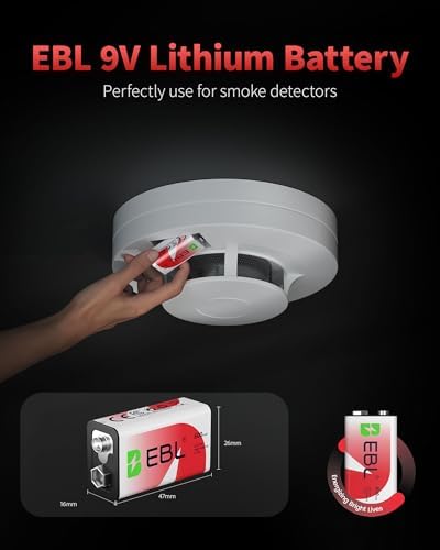 Baterías Recargables EBL de 9V Li-ion 600mAh (Paquete de 4) - imagen 2