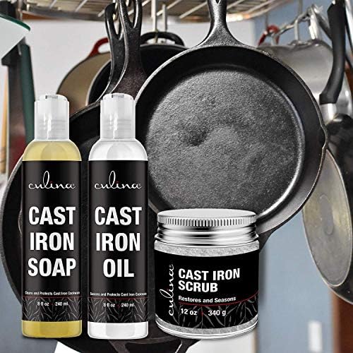 Set de Cuidado para Hierro Fundido Culina Supreme: Cepillo Restaurador, Jabón Limpiador y Aceite Acondicionador | Ideal para Cocinas, Sartenes y - imagen 4