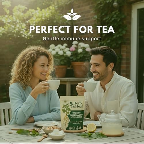 Polvo Orgánico de Raíz de Malvavisco Herb & Heal | Althaea Officinalis | Raíz Secada para Té, Cabello y Piel, Remedios Caseros, Soporte Digestivo y - imagen 5