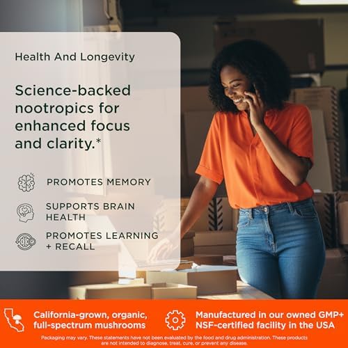 Genius Brand Genius Mood+Focus - Suplemento Nootrópico con Melena de León Orgánica, Alpha GPC y Más para la Salud Cerebral - 90 Cápsulas Veganas - imagen 2