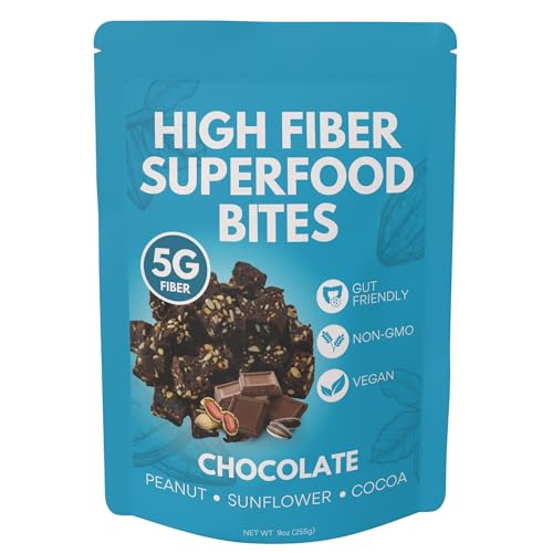Bocados Superfood Altos en Fibra 5g, Snacks de Fibra Limpia para Adultos, Sabor Cacahuate, Cacao y Dátiles, Sin Azúcar Añadido, Vegano, 30 Piezas - imagen 1