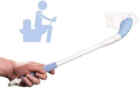 EASACE Ayuda para Limpiar el Inodoro, Herramienta de Alcance Extendido de 18 Pulgadas, Soporte de Papel Higiénico para Personas con Movilidad - imagen 3