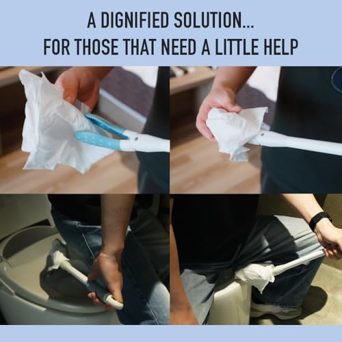 EASACE Ayuda para Limpiar el Inodoro, Herramienta de Alcance Extendido de 18 Pulgadas, Soporte de Papel Higiénico para Personas con Movilidad - imagen 5