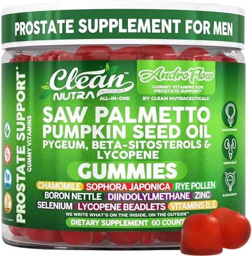 Suplementos de Salud Prostática para Hombres AndroFlow con Aceite de Palma Enana y Semilla de Calabaza, 60 Gomas de Clean Nutra - imagen 1